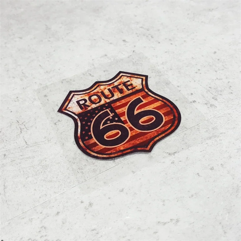 74x67mm US Highway ROUTE 66 Shield Car Stickers Motorcycle Helmet Phone Sticker Decals Reflective