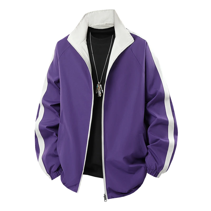 

Youth Outdoor Trendy Handsome High Quality Stand up Collar Jacket Comfortable Versatile Breathable Autumn Double sided Jacket