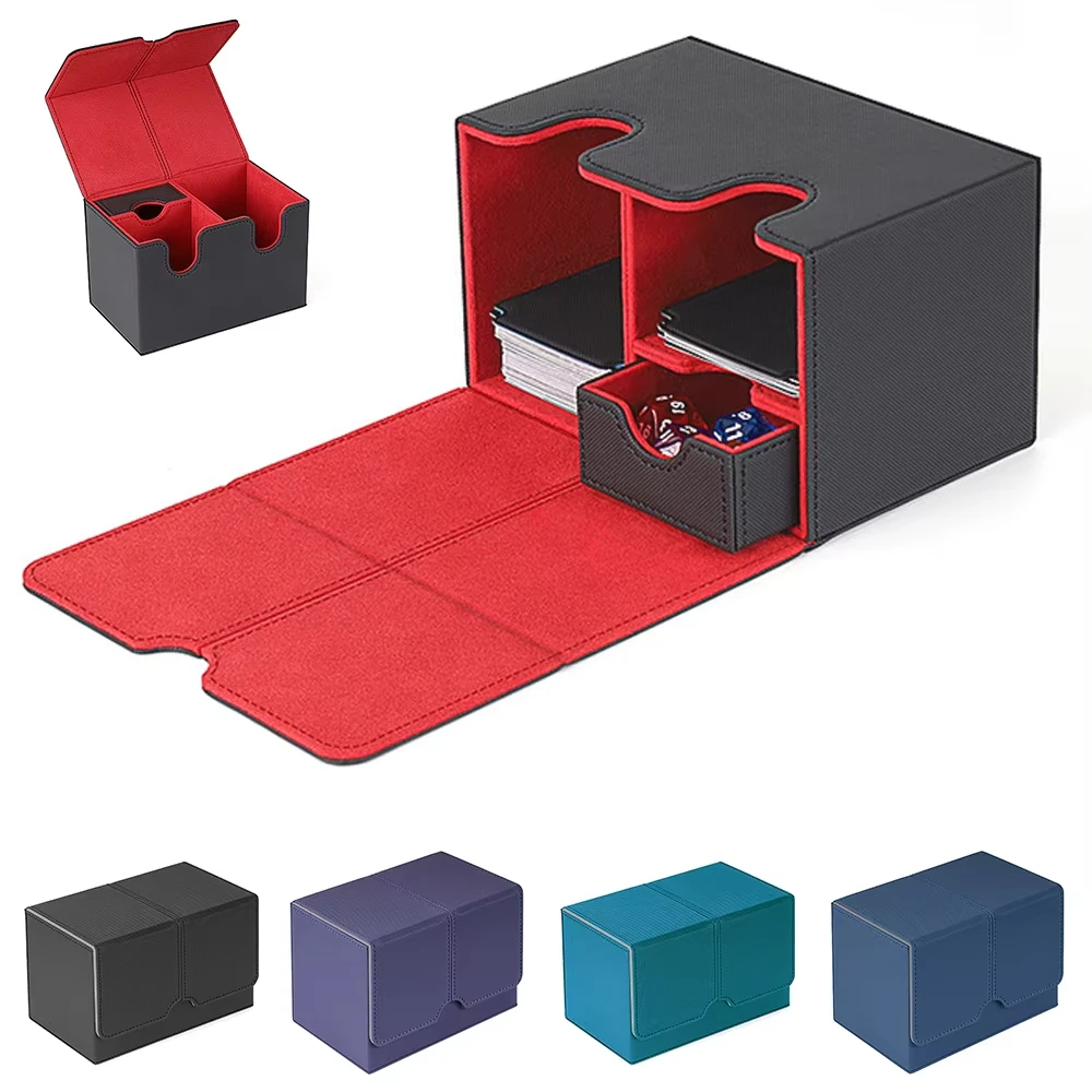 Large Capacity Trading Card Storage Box Heavy Duty Case with Dividers for Board Game Cards Sports Cards Collection Organizer