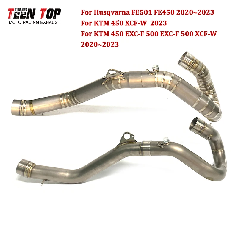 50.5mm Exhaust Header For KTM 450/500 EXC-F 450/500 EXC-W For Husqvarna FE450 FE501 Exhaust Front Pipe Link Escape Moto Muffler