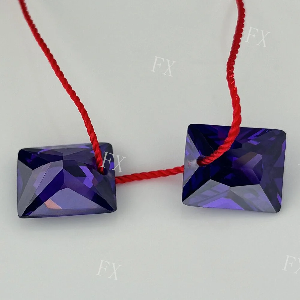 4x6~10x14mm With A Hole Rectangle multicolor Loose Cubic Zirconia Gemstone For Jewelry  Opens in a new window or tab Brand New