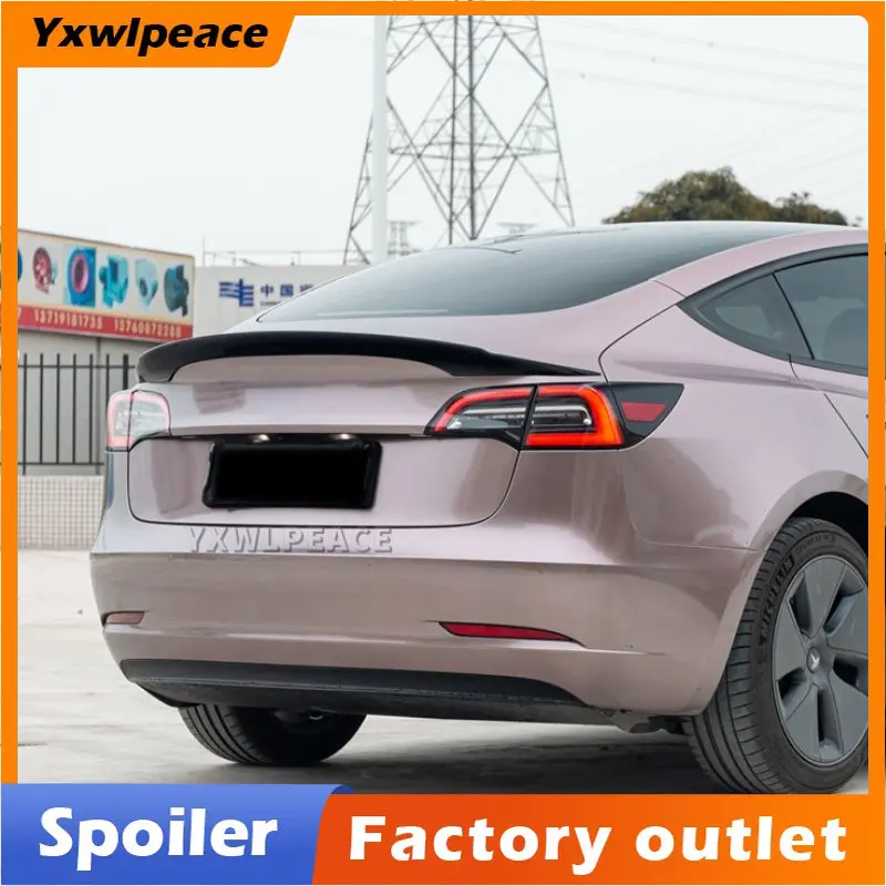 

For Tesla Model 3 2019 2020 2021 High Quality ABS Material Unpainted Color Rear Trunk Lip Spoiler Wing Car Styling