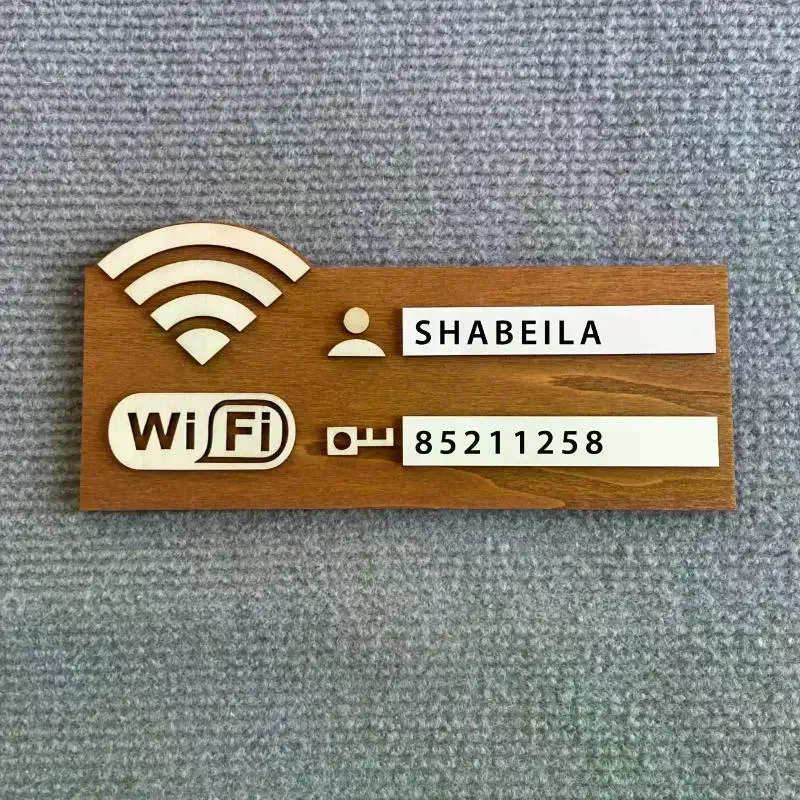 1pc Rustic Wooden WiFi Password Sign, Vintage Wall-Mounted Wireless Network Indicator Plaque, Multi-Purpose Home Decor Accessory