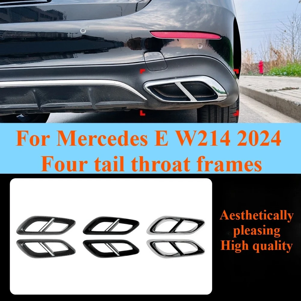 

For 2024 Mercedes Benz E Class Quad Exhaust Tip Cover Chrome Plated Stainless Steel Bumper Trim Exterior Decoration Accessories