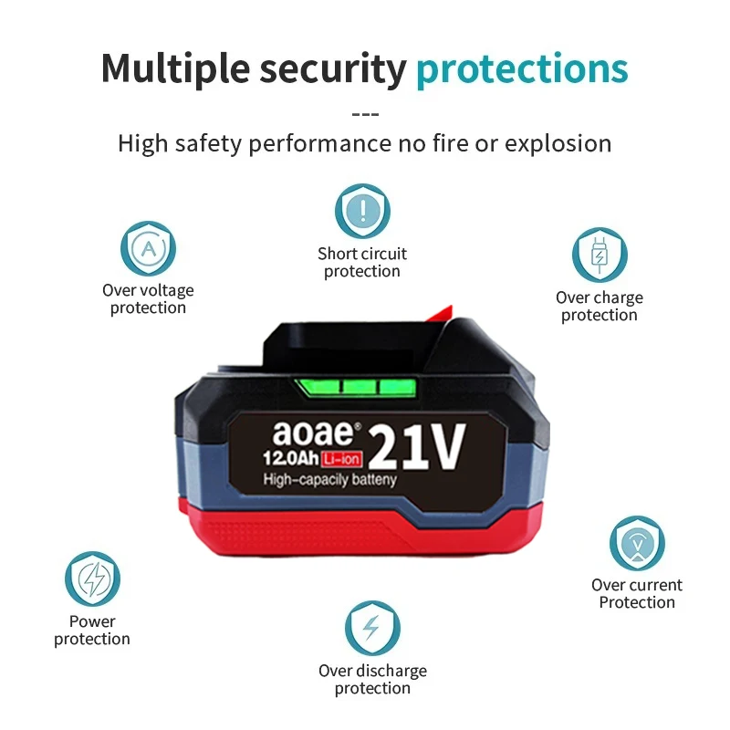 18V 21V 6.0 9.0 12.0Ah dobíjecí lithiová baterie pro Makita 18V elektrické nářadí aku klíč, pila, vrtačka, bruska, šroubovák - náhled 5