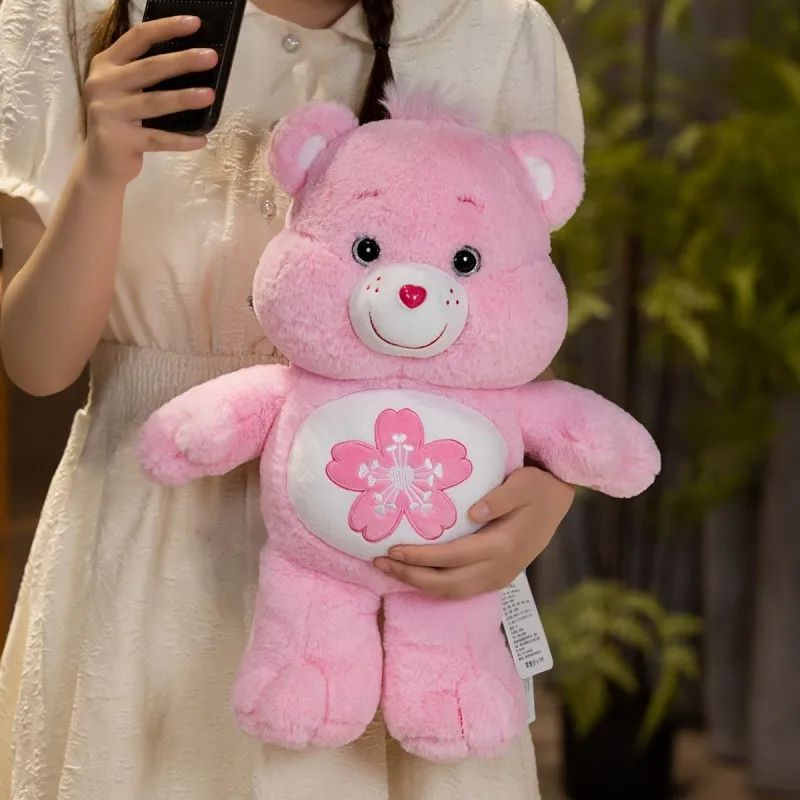 Care Bears Kawaii plushie toys Pink Sakura White Heart Cute Bear Plush Toys Cartoon Soft Stuffed Dolls For Gift Home Decoration