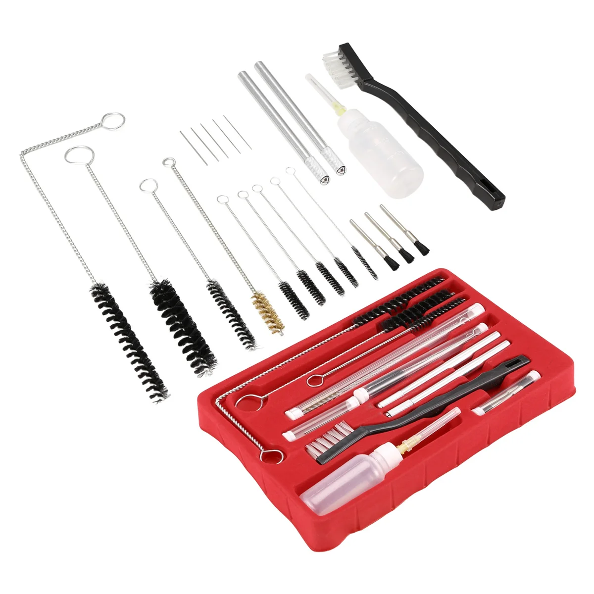 Kit de limpieza de cepillo de aire, pulverizador de pintura de coche, cepillo de limpieza, pulverizador de pintura neumático, herramienta de reparación de detalles, 1 Juego