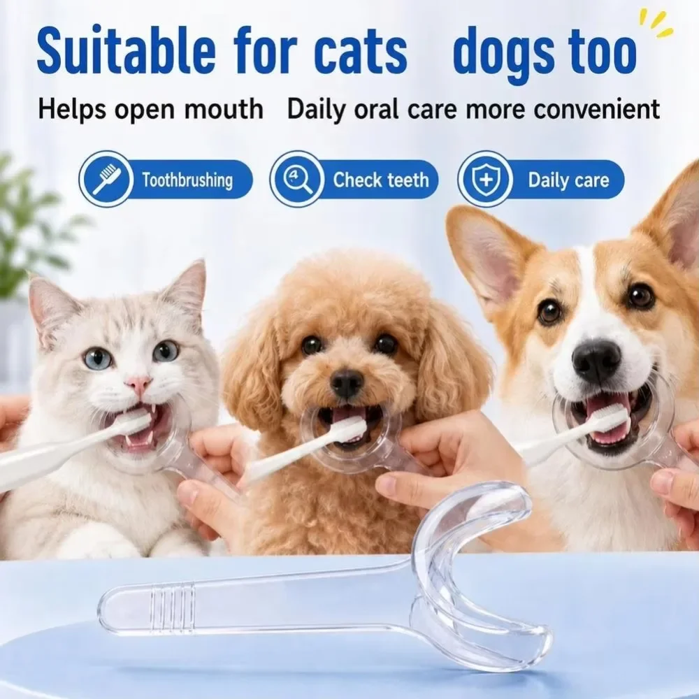 Cat Dog Pet Toothbrush Helper Oral Care Aid Mouth Opener Teeth Cleaning Mouth Prop Eco Friendly Durable Supplies