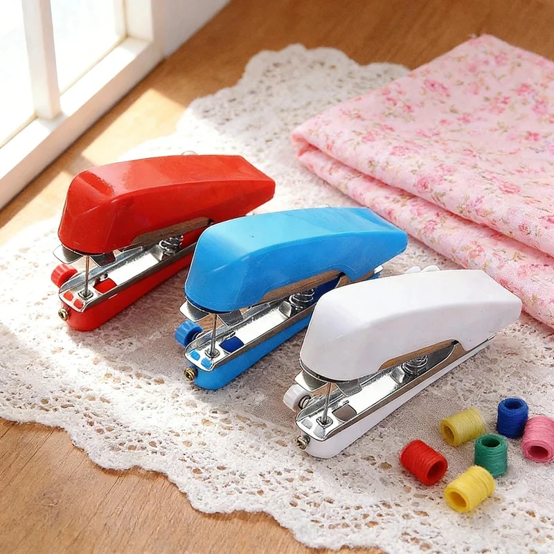''Mini Portable Handheld Sewing Machine for Clothes - Manual DIY Stitching Tool for Home, Travel, and Fabric Repair''