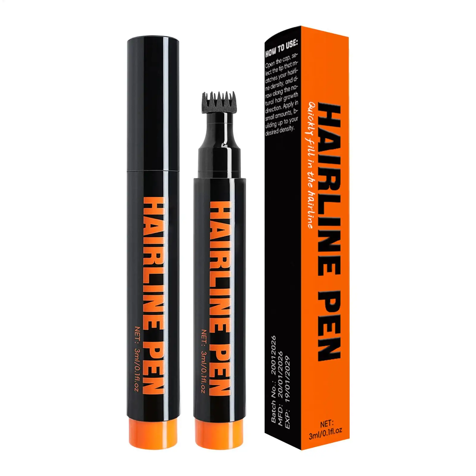 Beard Filler Pen Coverage Enhancer Beard Coloring Pen Double-Tip Hairline Dye Pen Mustache Styling Salon Repair Tool Brush