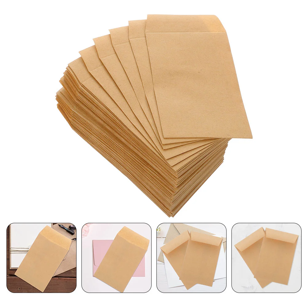 120 Pcs Seed Envelope Envelopes for Seeds Plants Flower Blank Kraft Paper Small