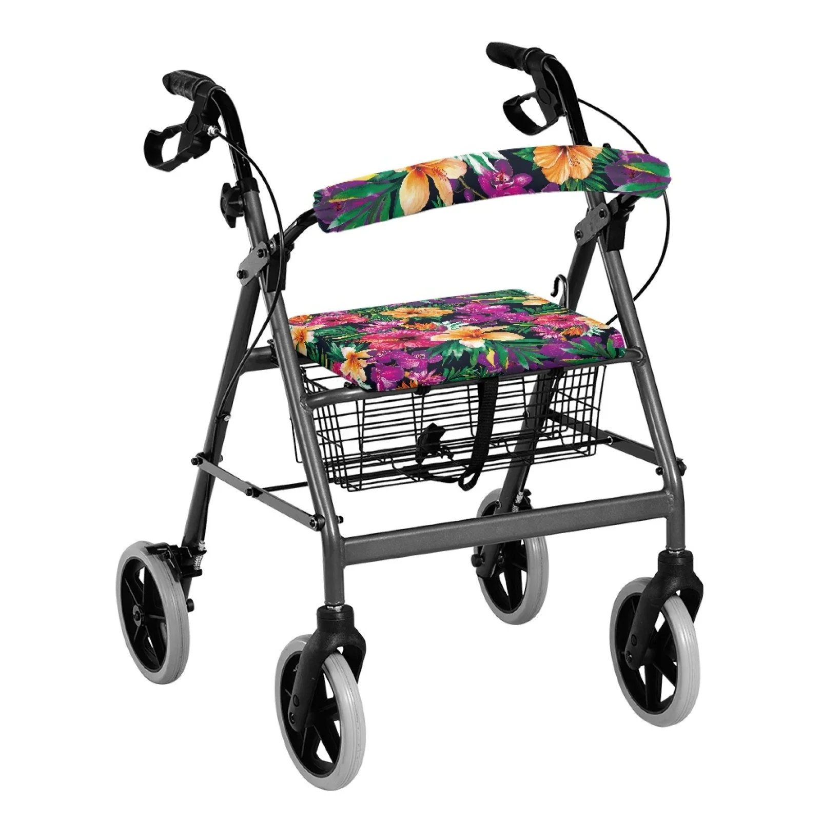 Coloranimal Tropical Floral 2 Pieces Set Rollator Accessories for Family Walker Seat Back Cover, 2026 Trending Removable Design