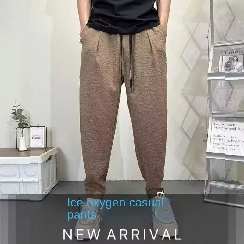

Summer New Linen Cotton Ultra Thin Breathable Drape Casual Man Pants Trendy Spring Autumn Pleated Harem Carrot Style Trousers