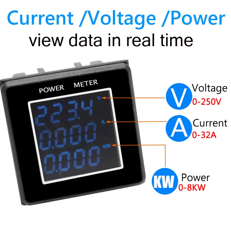 Voltmeter Ammeter Power Meter measuring instrument LED Digital DC Wattmeter Electric Meter with Reset Function