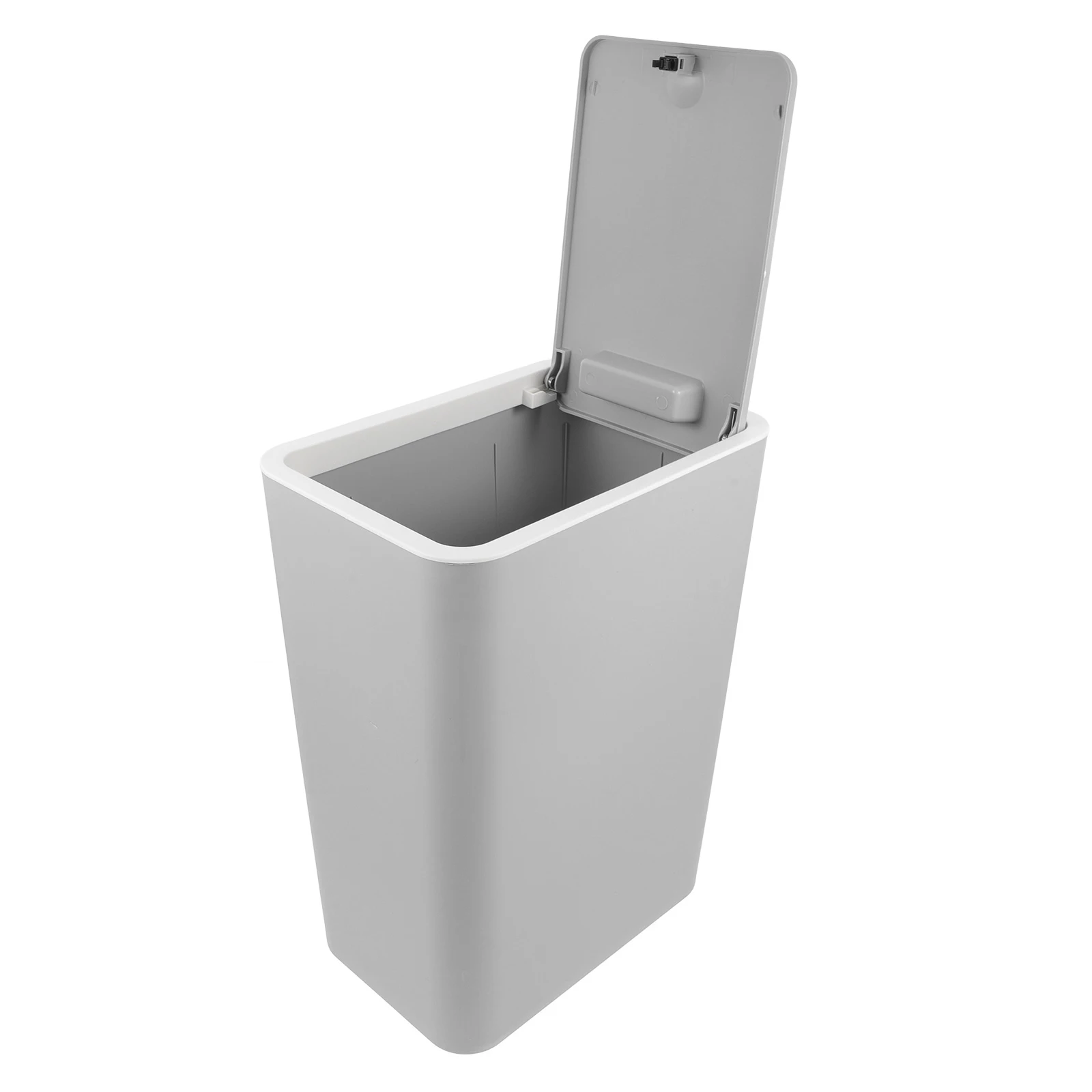 

15L Trash Can Dustbin for Kitchen Bathroom Lid Narrow Space Saver Waste Basket Garbage Bin Recyclable Plastic Container