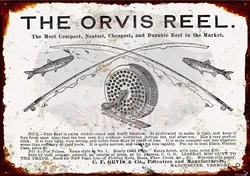 Vintage Metal Tin Sign 1876 Orvis Fishing Reels Metal Tin Sign Home Wall Art Decoration Retro Aluminum Sign 8x12 INCH