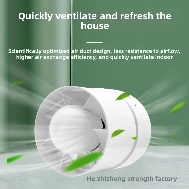 

Duct Pressurized Fan Kitchen Bathroom Exhaust Roof Smoke Exhaust Ventilation Industrial Exhaust Round 100mm-150mm Pipe
