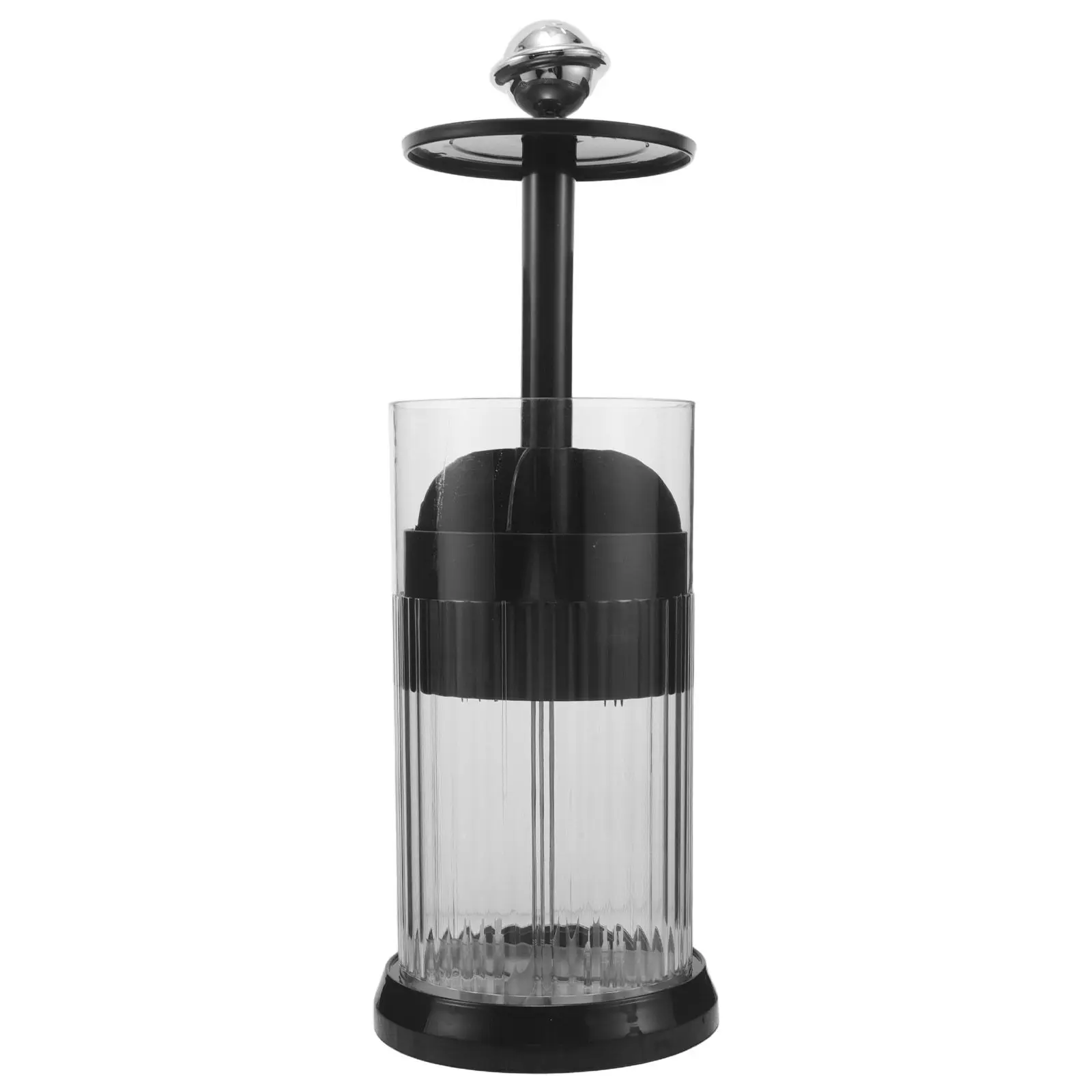 Rotating Automatic Lifting Makeup Brush Holder with Lid Dust-Proof Plastic Organizer for Vanity Countertop Travel Stylish