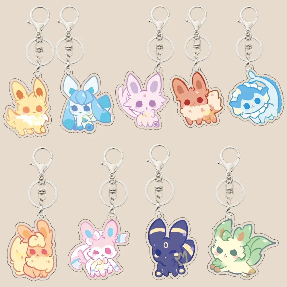 

Eeveelution Eevee Umbreon Espeon Jolteon Vaporeon Flareon Leafeon Sylveon Glaceon Acrylic Keychain Mobile Phone Bag Pendant Gift