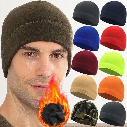 Gorros de invierno de lana térmica para correr, cubierta más cálida para deportes, esquí, Snowboard, senderismo, ciclismo, esquí, gorra suave a prueba de viento para hombres y mujeres