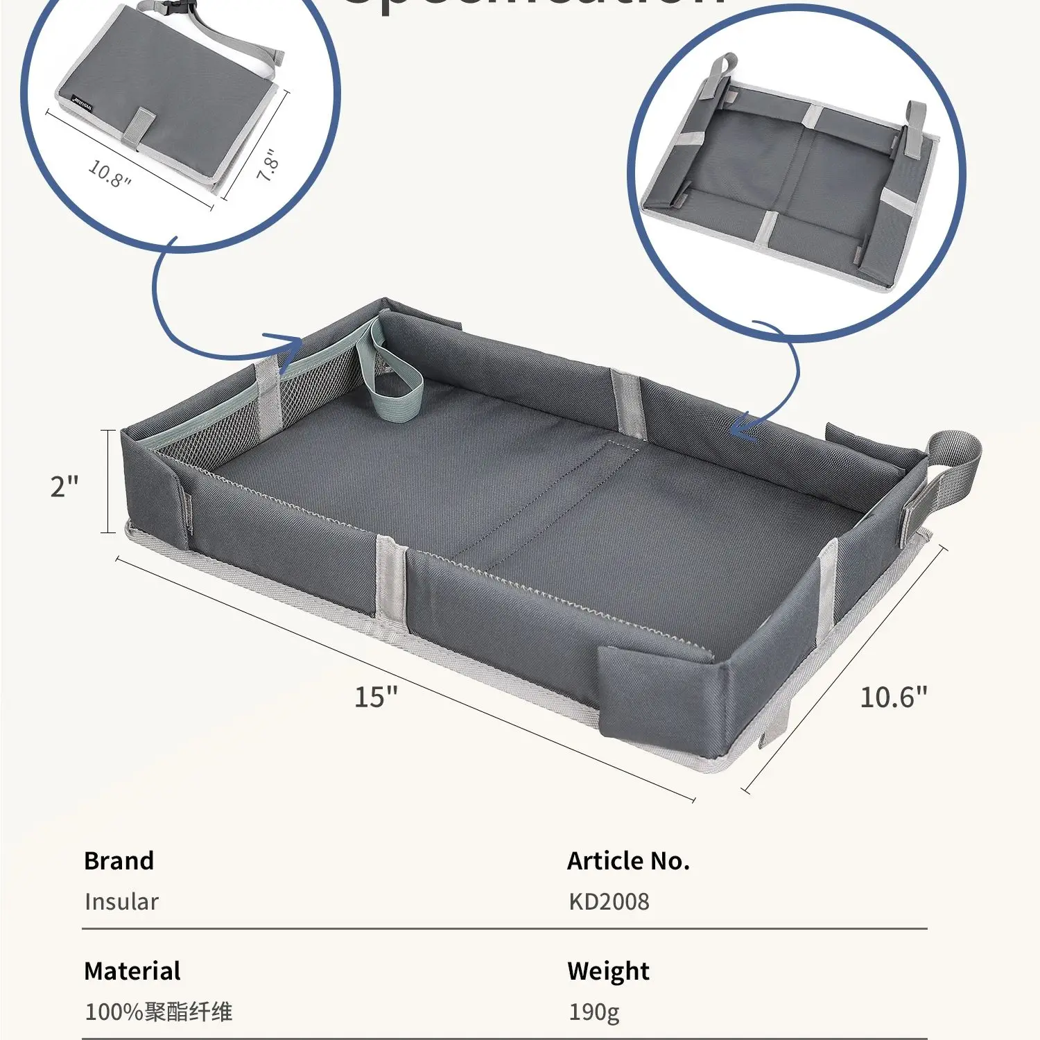 INSULAR Opvouwbare Kinderen en Volwassenen Vliegtuig Reizen Tafelkleed Speelgoed Opbergtas Trein Tafelkleed Lade Tas Speelgoed Opslag 3-6Y