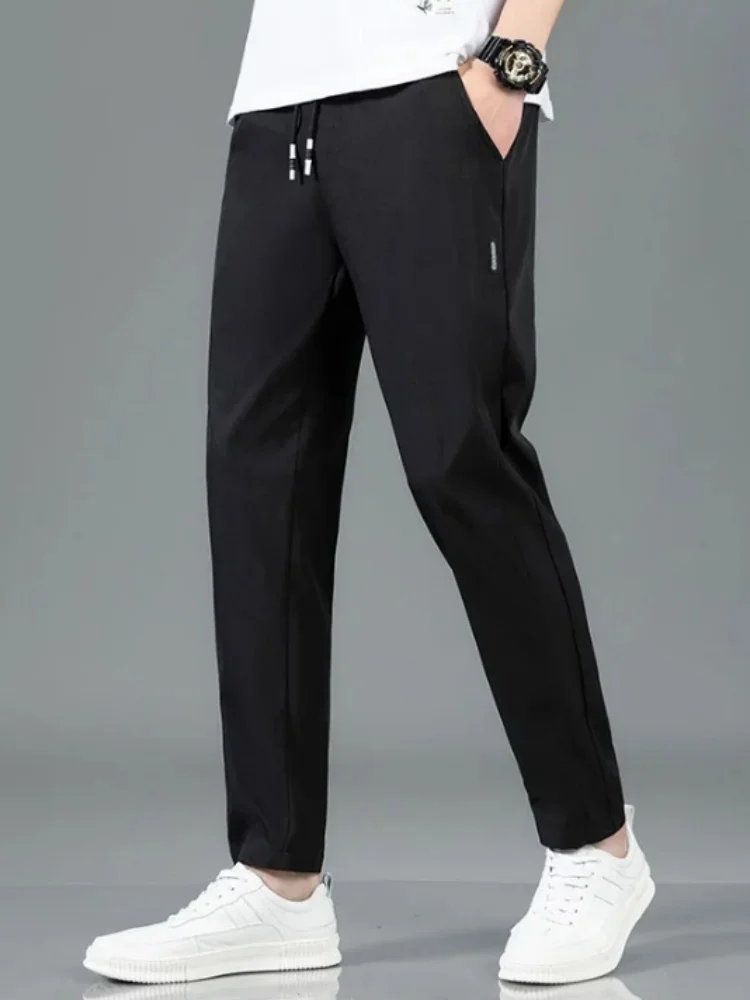 New Ice Silk Breathable Mens Sports Pants Quick Drying Sweat-absorbing Comfortable Cool High Quality Outdoor Pants for Men ﻿ ﻿ ﻿