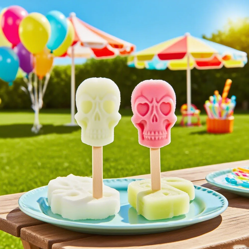 Hausgemachte Party Eis am Stiel Eisform Küche liefert Eismaschine Eis am Stiel Sticks Schokoladenform Schädel Eis Silikonform