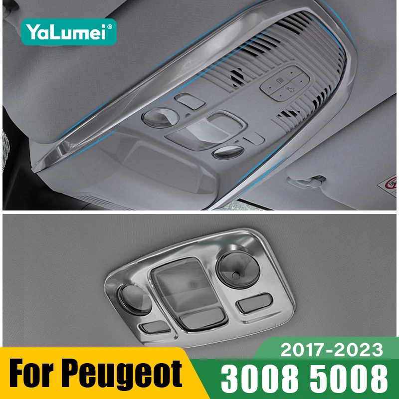 

For Peugeot 3008 5008 GT 2017 2018 2019 2020 2021 2022 2023 3008GT Car Front Rear Reading Lamp Light Trim Cover Accessorie