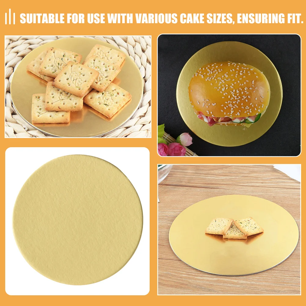 

10Pcs Cake Display Trays Sturdy Round Drums Gold Dessert Boards Versatile Size Cake Drums Coffee Table Board Cupcake Tray