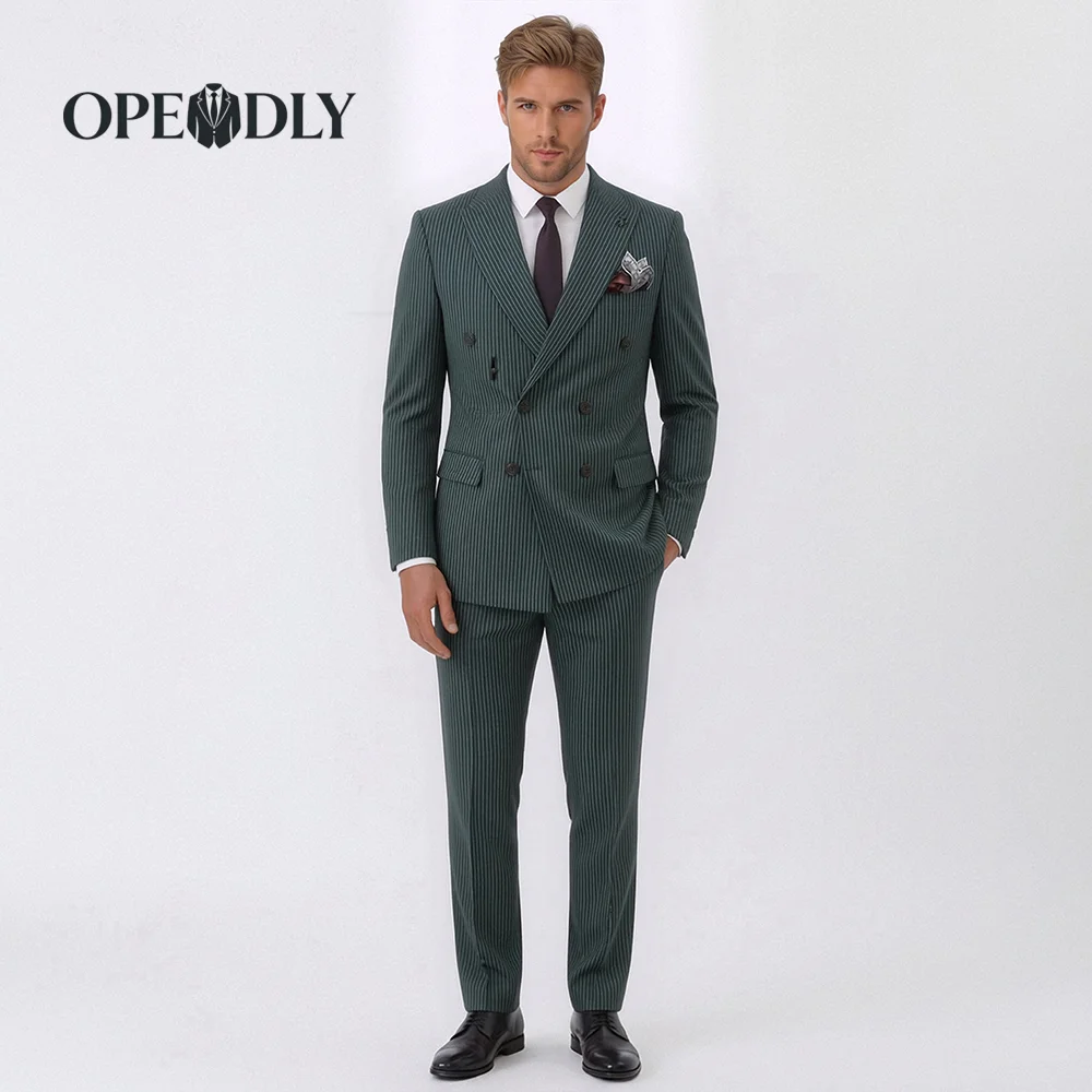 

OPEODLY Men's Slim Fit 3 Piece Tuxedo Suit - One Button Blazer Jacket Vest Pants Set for Formal Wedding And Business Occasions