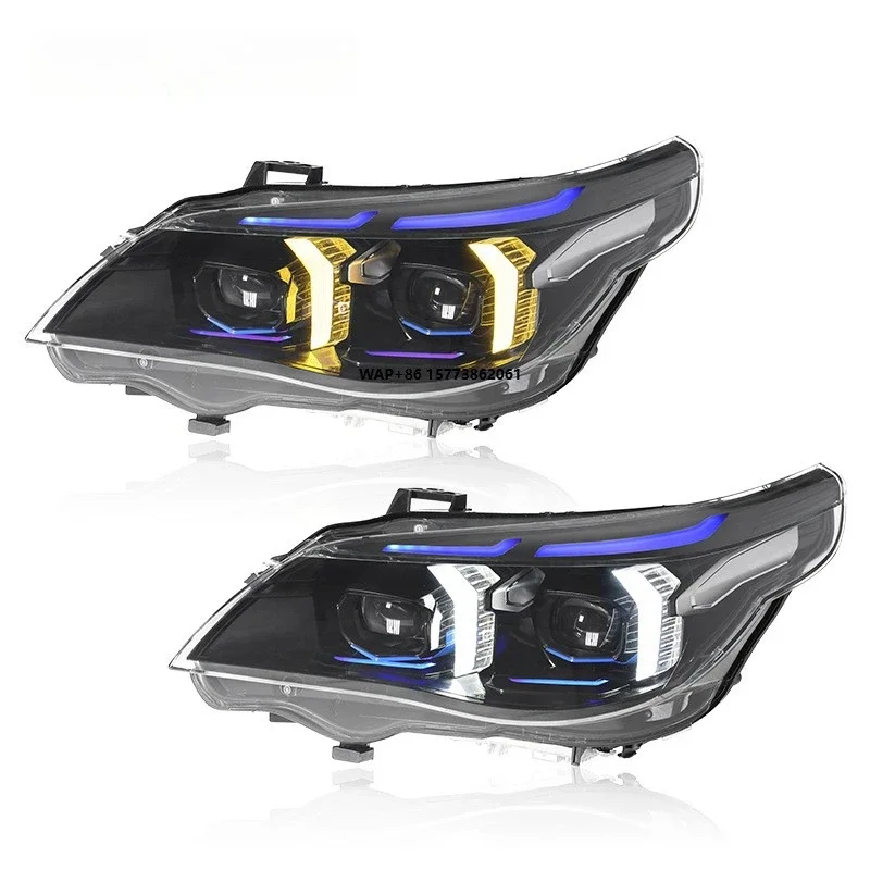

1 Unit for 03-10 5 Series E60 Headlight Assembly Modification Fang Style LED Dual Color Daytime Running Light Lens Light