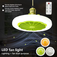 Smart LED Ceiling Fan Light 30W E27 Remote Control Dimmable Lamp AC 85-265V for Bedroom Office Garage Room Home Decoration