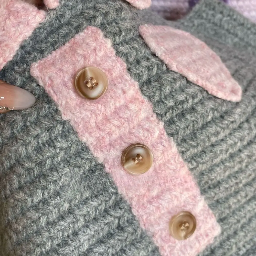Creative Multicolor Shirt Knitted Handbag Soft Hand Woven Woolen Weave Bag Large Capacity Cute Knitted Wrist Bag Travel