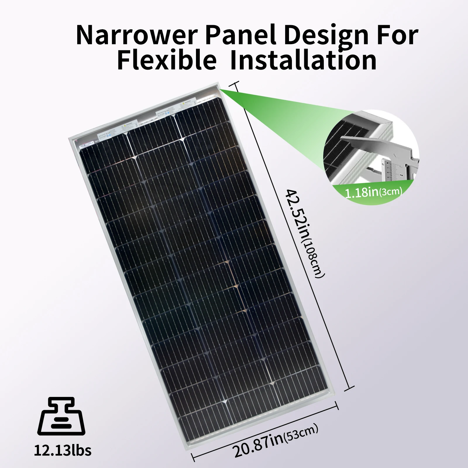 120W bifaziales Solarmodul mit monokristalliner Solarzelle, 18V Solarmodul aus gehärtetem Glas, wasserdicht, langlebig zum Laden von 12-V-Batterien, für Wohnmobile, Garten, Camping
