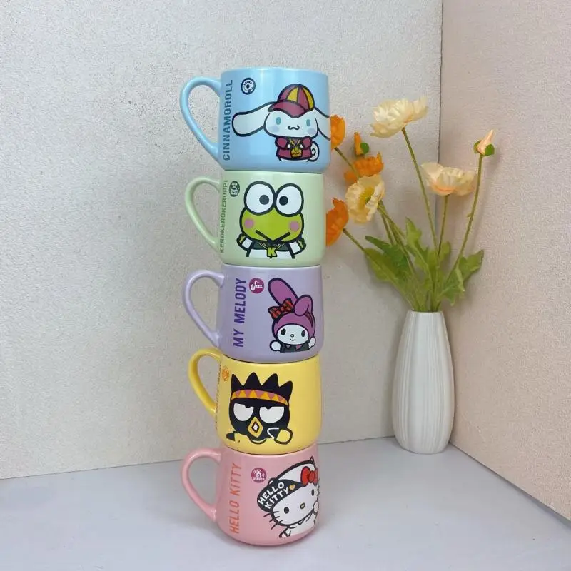 Anime Kawaii Sanrio Hello Kitty My Melody Bad Badtz Maru Cartoon Water Cup Ceramic Mug Anti-Scalding High Temperature Resistant