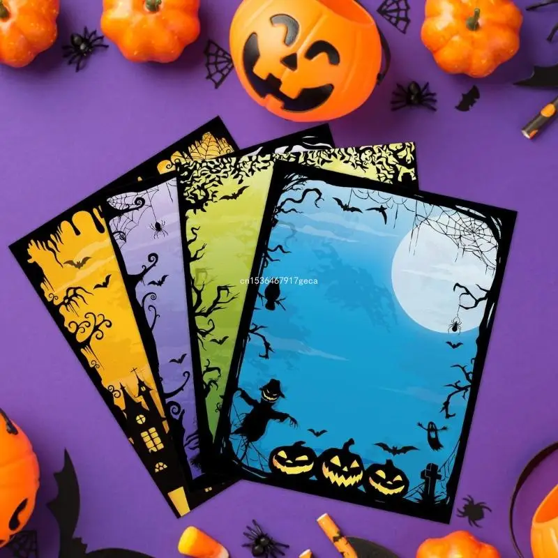 60 folhas papel carta com tema Halloween para impressão 11 8,5 polegadas, para Halloween Dropship