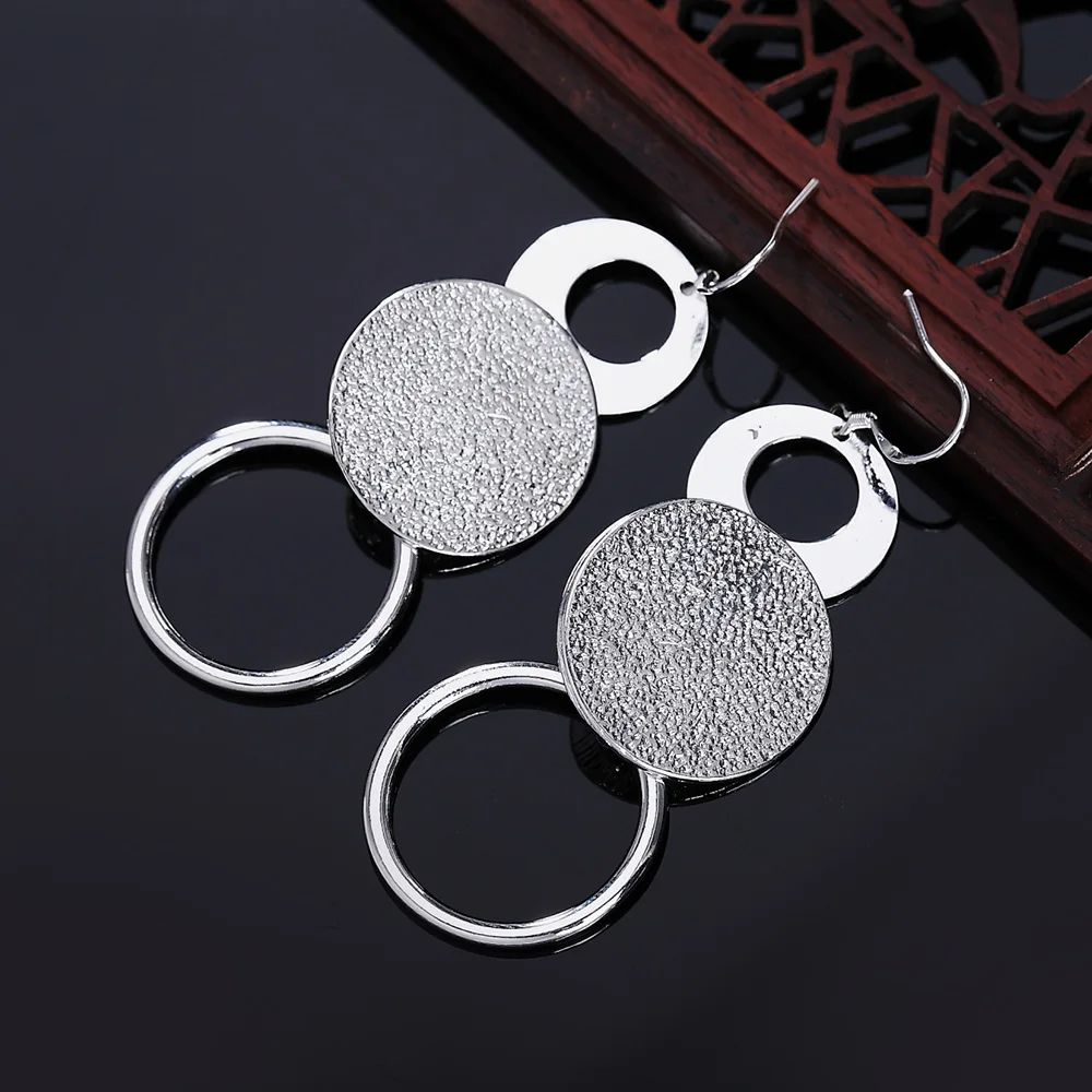 JewelryTop sklep 925 srebro długie kolczyki dla kobiet moda biżuteria prezenty świąteczne klasyczny ślub retro ładny