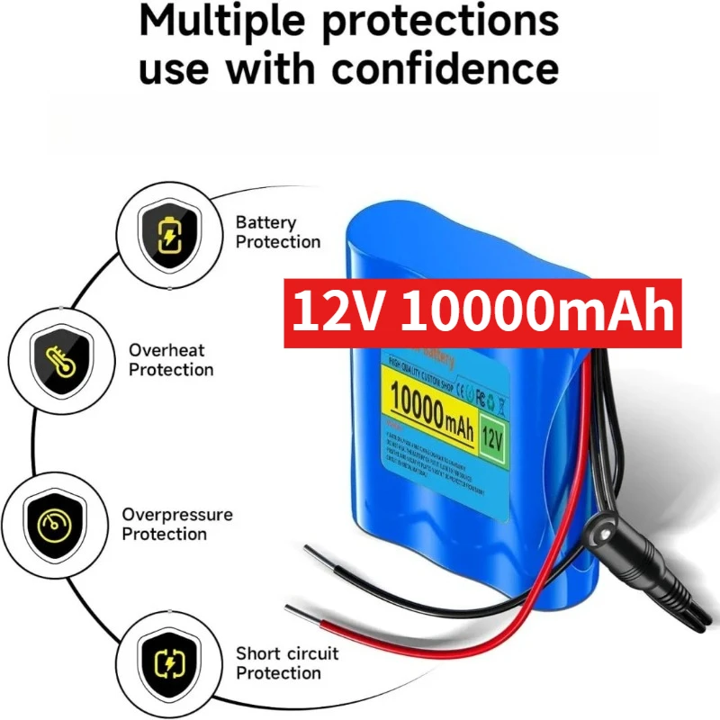 

Newest 12V 10000mAh Rechargeable Lithium-ion Battery Pack for RC Car Boat High Quality High Capacity Replacement Battery