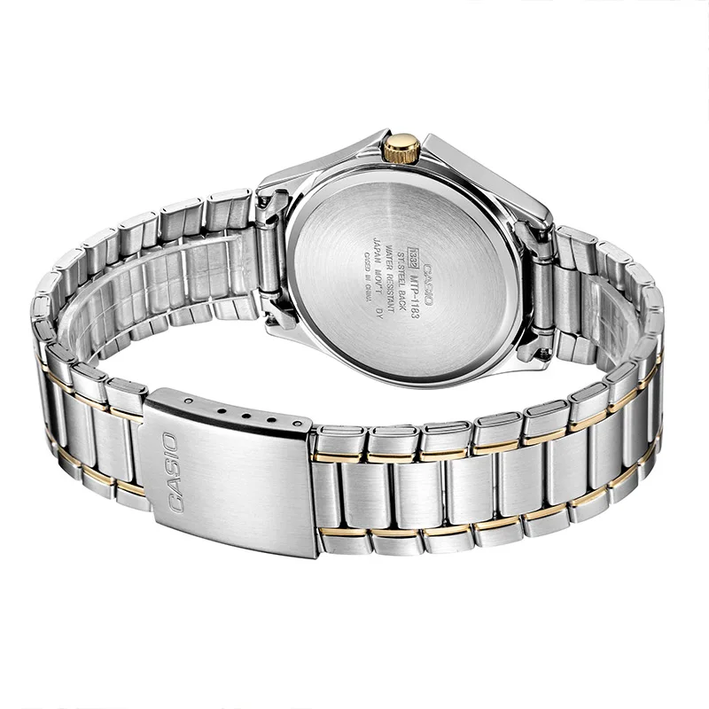 Casio MTP‑1183G Men Wrist Watch | Gold Tone Ion Plated Case | Stainless Steel Band | Daily Water Resistant Analog Business Watch