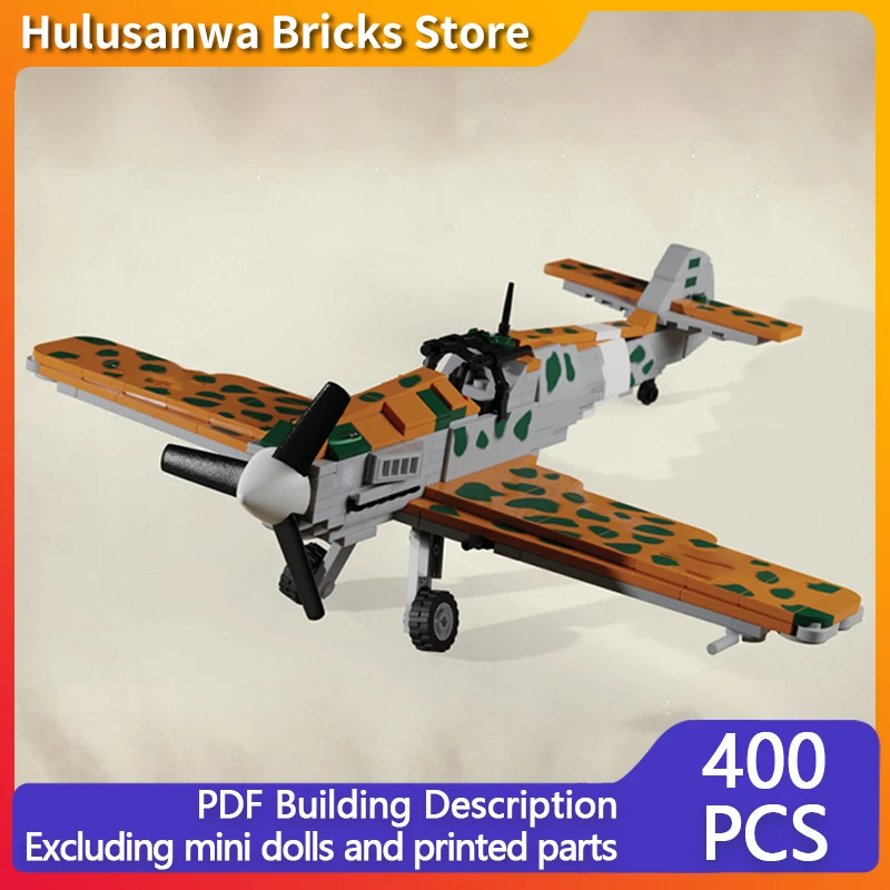 

109E Fighter Aircraft Model MOC Building Bricks War Equipment Modular Technology Gifts Holiday Assemble Children Toys Suit