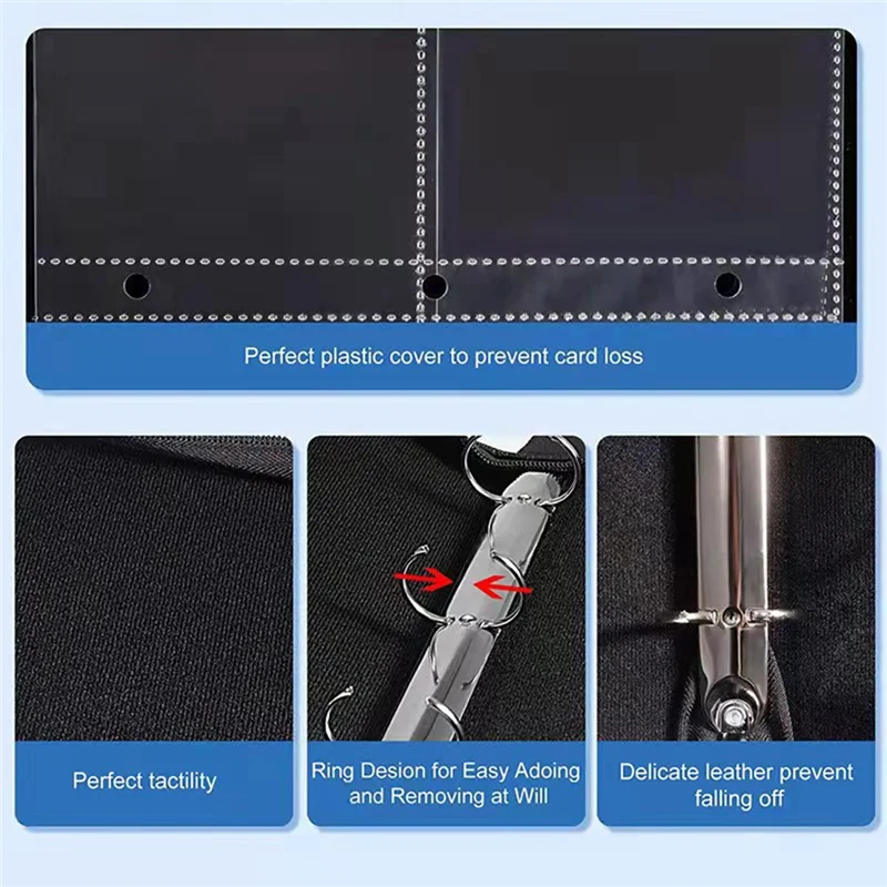 AA91 Trading Card Binder 900 Pockets, 9-Pocket Card Collection Binder,For Game/Football/Baseball Card Black