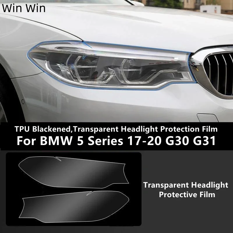 

For BMW 5 Series 17-20 G30 G31 TPU Blackened,Transparent Headlight Protective Film, Headlight Protection, Film Modification