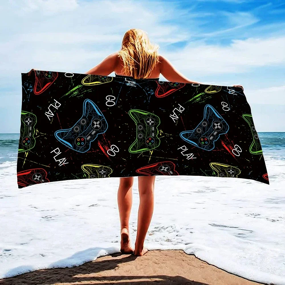 Microfiber Game Controller Beach Towel Absorbent Game Swimming Towel Lightweight Quick Drying Pool Towel Perfect for Teen Women