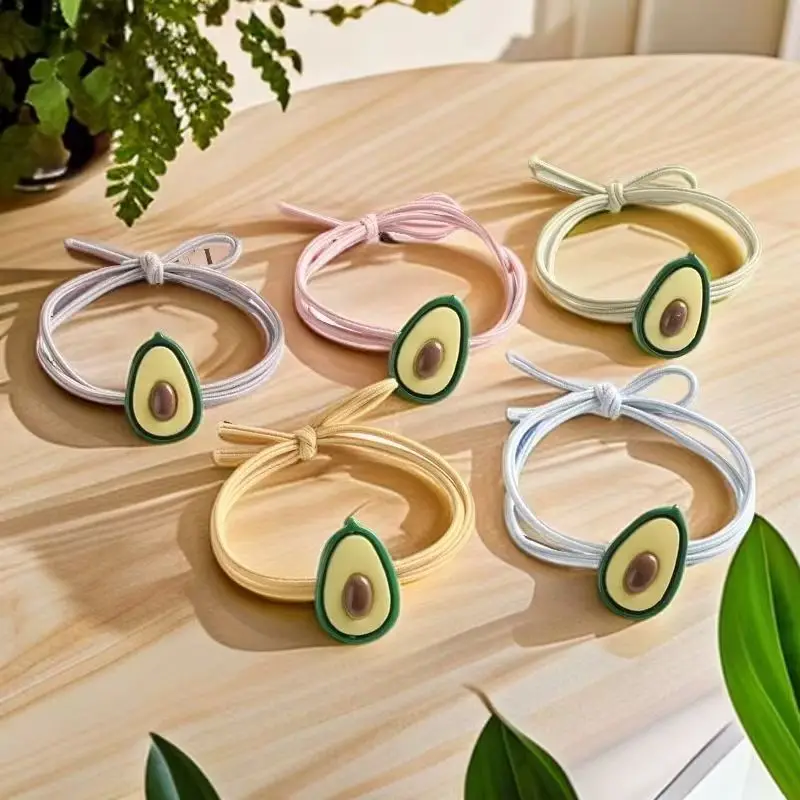 

Fresh And Cute Fruit Head Rope For Girls Rubber Band Head Rope Tie Hair Rope For Women Color High Ponytail Rubber Band