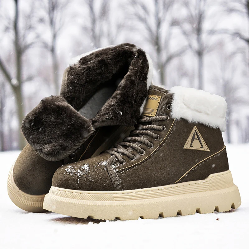 

Winter high-top snow boots, fleece-lined warm sneakers, versatile thick-soled large cotton shoes, JH575