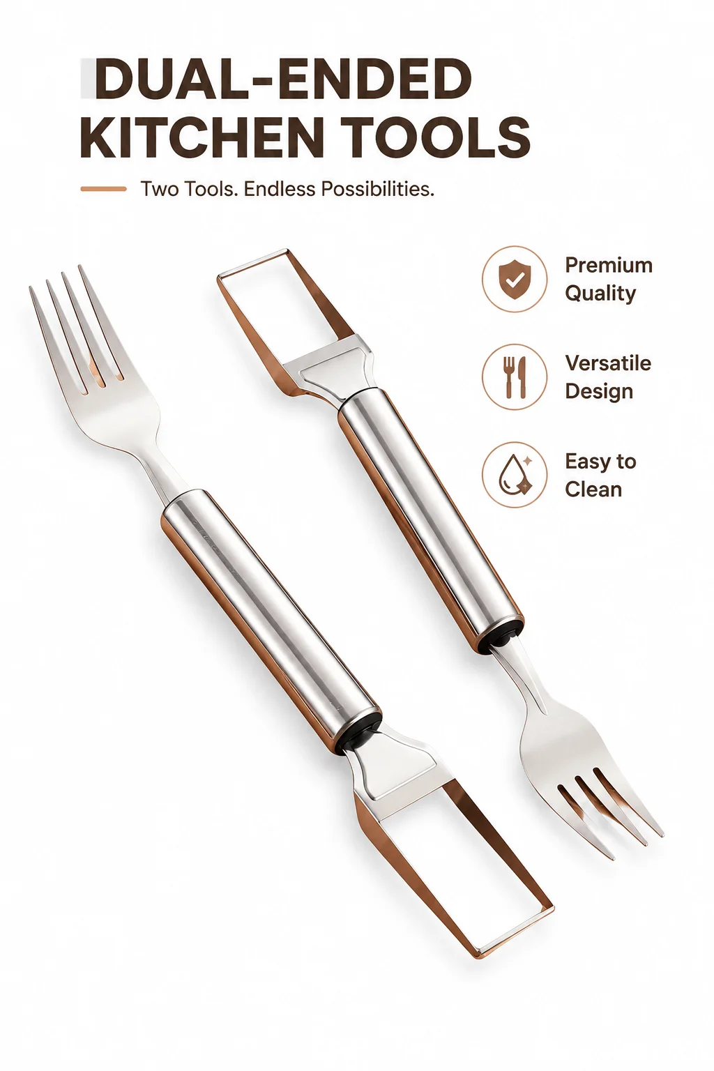 Kitchen Gadgets & Toys - Stainless Steel Watermelon Cutter Fork 2-in-1