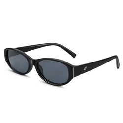 Retro Oval Sunglasses for Women Men Small Lightweight Narrow Shades Trendy UV protection Brown Round Sun Glasses