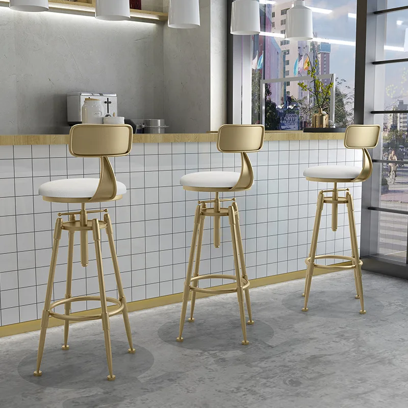 Luxury Industrial Style Adjustable & Swivel High Bar Stool Viral Bestselling Bar Stool Metal High Chair For Home Bar Furniture