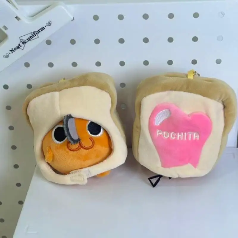 Chainsaw Man Pochita Cute Bread Shape Plush Toy Decorative Backpack Zipper Pendant Itabag Ornament Pp Cotton Filling Doll Gift