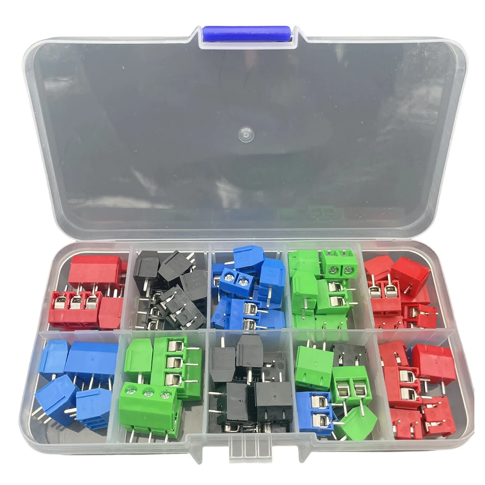 KF301 68PCS PCB Mount Screw Terminal Blocks 2P 3P 5.0mm Pitch for Use with Various Electronic Devices and Boards